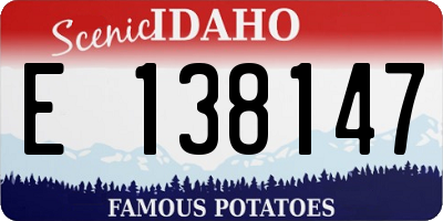 ID license plate E138147