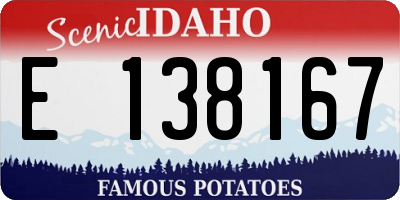 ID license plate E138167