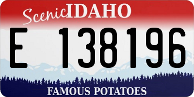 ID license plate E138196