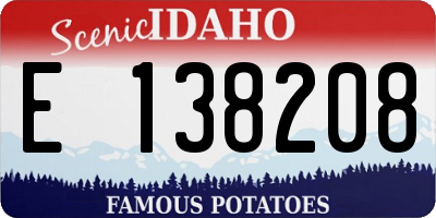 ID license plate E138208