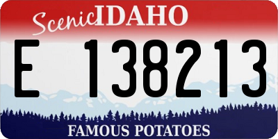 ID license plate E138213