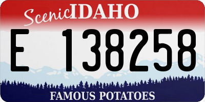 ID license plate E138258