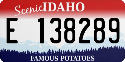 ID license plate E138289
