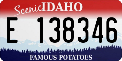 ID license plate E138346