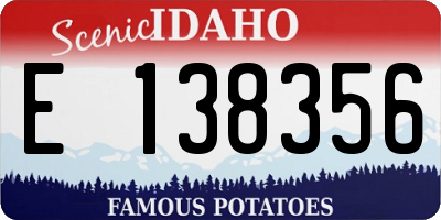 ID license plate E138356