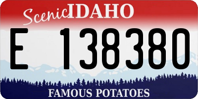 ID license plate E138380