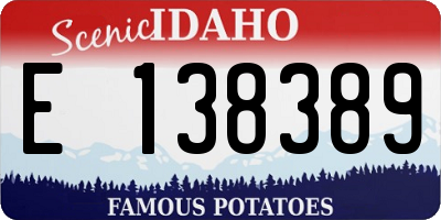 ID license plate E138389