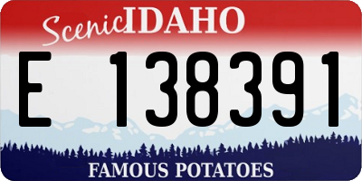 ID license plate E138391