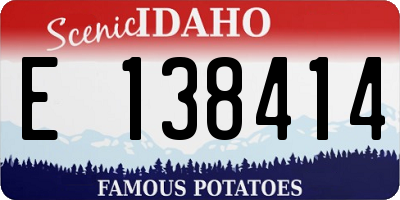 ID license plate E138414