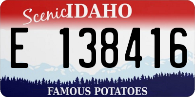 ID license plate E138416
