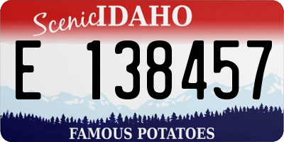 ID license plate E138457