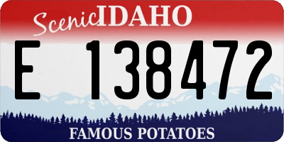 ID license plate E138472