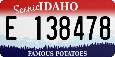 ID license plate E138478