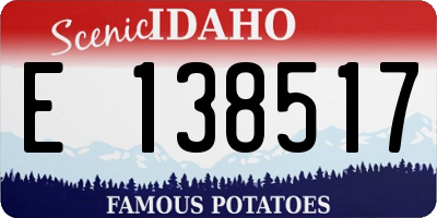 ID license plate E138517