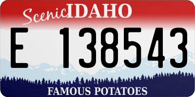 ID license plate E138543