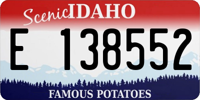 ID license plate E138552