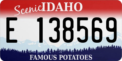 ID license plate E138569