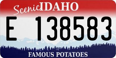ID license plate E138583