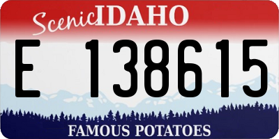 ID license plate E138615
