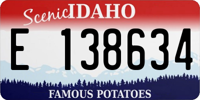 ID license plate E138634