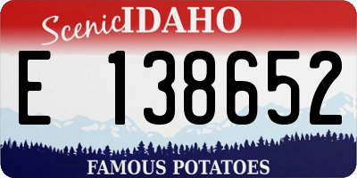 ID license plate E138652