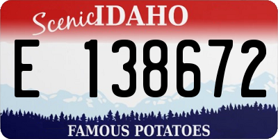 ID license plate E138672