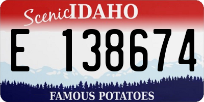 ID license plate E138674