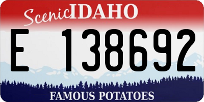ID license plate E138692