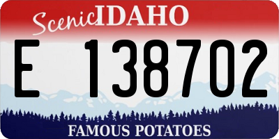 ID license plate E138702