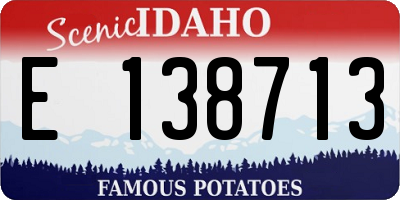 ID license plate E138713