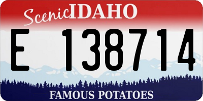 ID license plate E138714