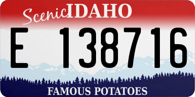 ID license plate E138716