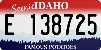 ID license plate E138725