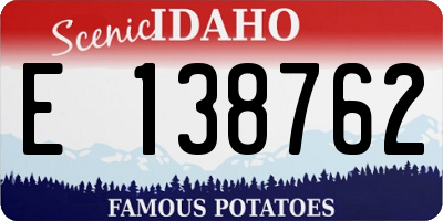 ID license plate E138762