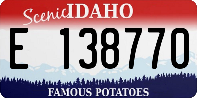 ID license plate E138770