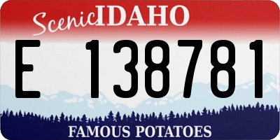 ID license plate E138781