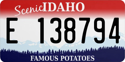 ID license plate E138794