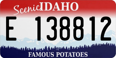 ID license plate E138812