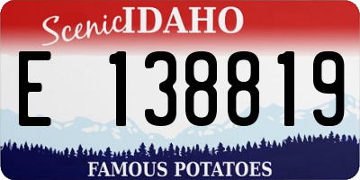 ID license plate E138819
