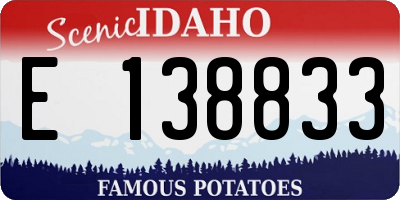 ID license plate E138833