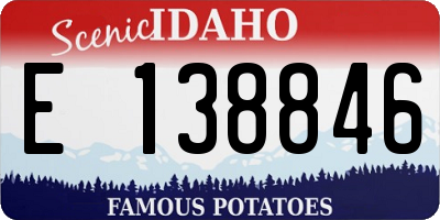 ID license plate E138846