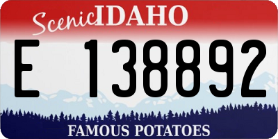ID license plate E138892