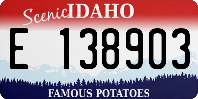 ID license plate E138903