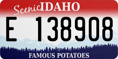 ID license plate E138908