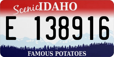 ID license plate E138916