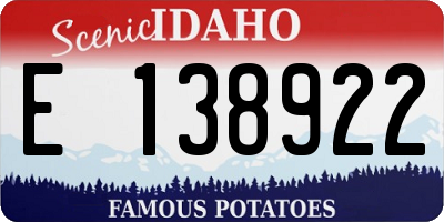 ID license plate E138922