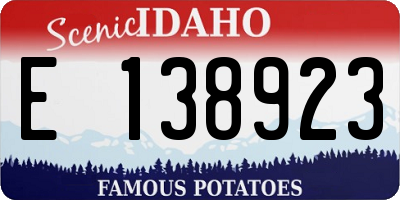 ID license plate E138923