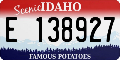 ID license plate E138927