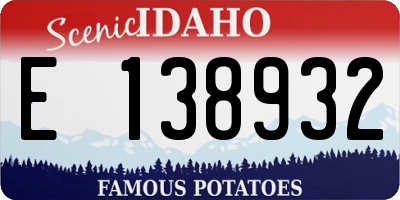 ID license plate E138932