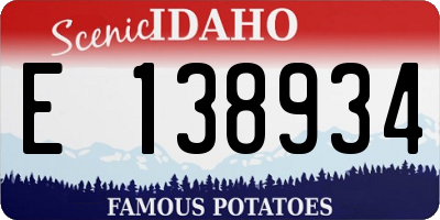 ID license plate E138934